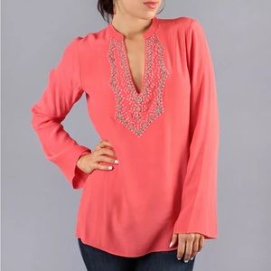 Hale Bob beaded Tunic melon coral